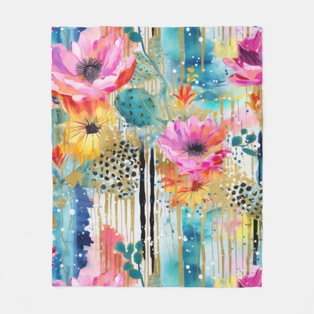 Manta Polar Romantic Pastel Cacti Bloom (Anverso)