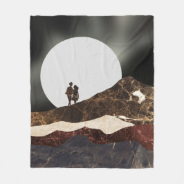 Manta Polar Romántico paisaje de mármol iluminado por luna