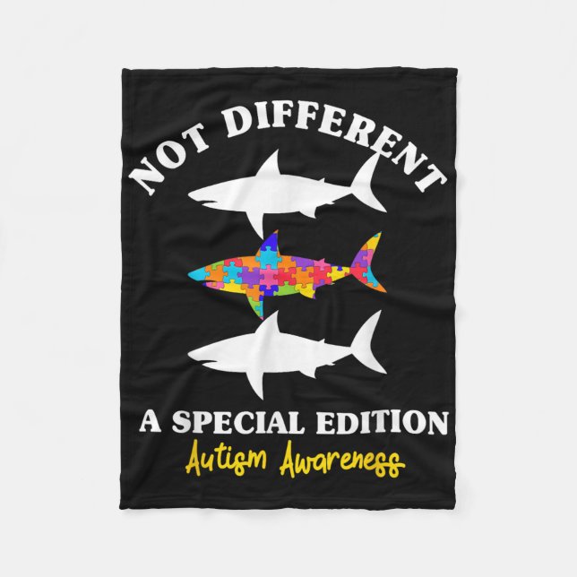 Manta Polar Rompecabezas del autismo de tiburones Conciencia d (Anverso)