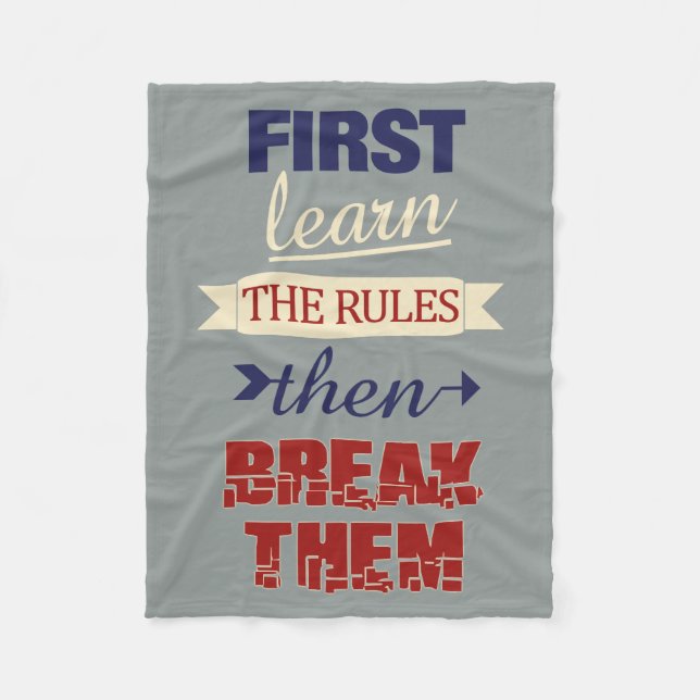 Manta Polar Rompiendo las reglas, frazada (Anverso)
