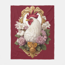 Rooster Heraldic Escudo Fleece Blanket