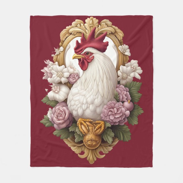 Manta Polar Rooster Heraldic Escudo Fleece Blanket (Anverso)