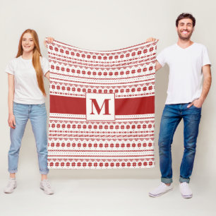 Manta Polar Ropa Arrótica Blanca Nórdica De Color Rojo E Invie