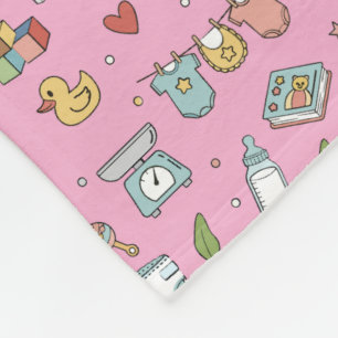 Manta Polar Ropa de cama de nursery con osito de peluche y pat