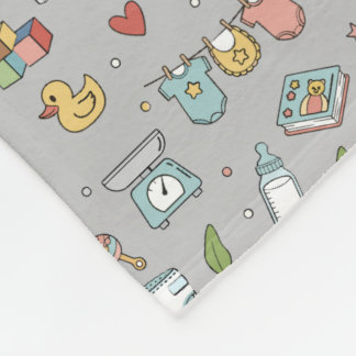 Manta Polar Ropa de cama de nursery de oso de peluche y pato P