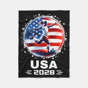 Manta Polar Ropa de fútbol femenino con bandera americana de f