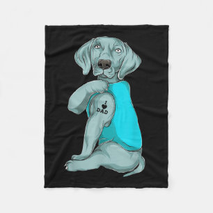 Manta Polar Ropa de tatuaje de Weimaraner amo a papá, regalo d
