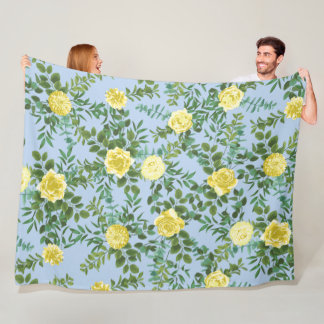 Manta Polar Rosa amarillo claro y azul pálido Boda floral