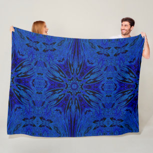 Manta Polar Rosa azul bohemio Patrón floral acogedor