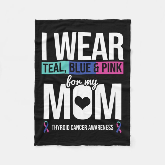 Manta Polar Rosa Azul verde azulado Para Mamá Ri De Conciencia (Anverso)