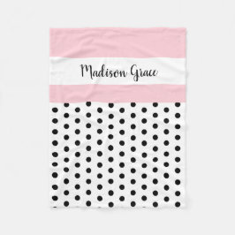 Manta Polar rosa/blanco negros/blancos de los lunares w;