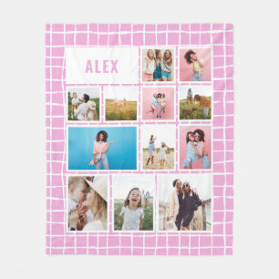 Manta Polar Rosa brillante brillante 12 foto moderna mínima ab