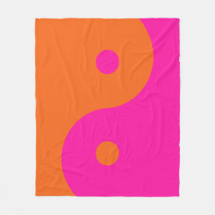 Manta Polar Rosa Caliente Y Naranja Yin Yang