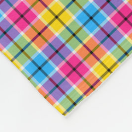 Manta Polar rosa claro, amarillo y azul plastificado