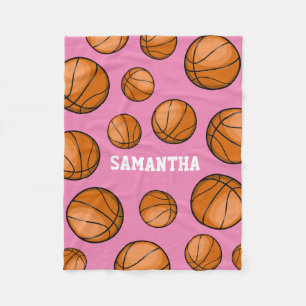 Manta Polar Rosa conocido de encargo de la fan de baloncesto