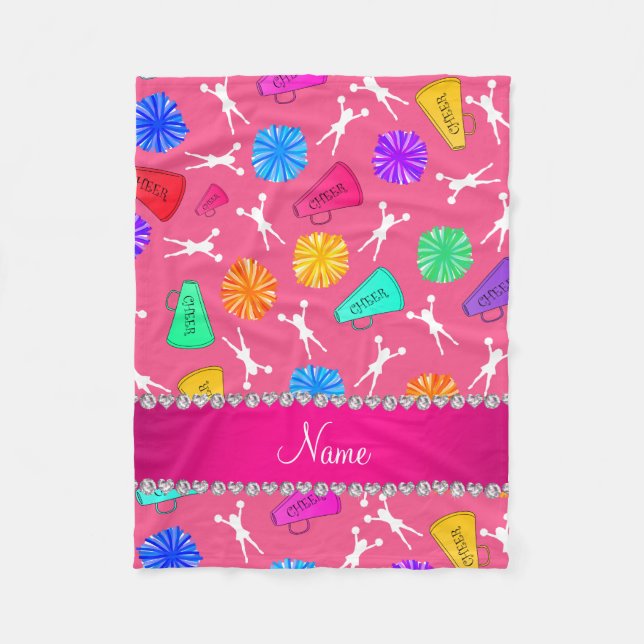 Manta Polar Rosa conocido de encargo que anima pompoms (Anverso)