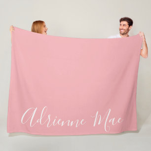 Manta Polar Rosa de coral simplemente personalizado