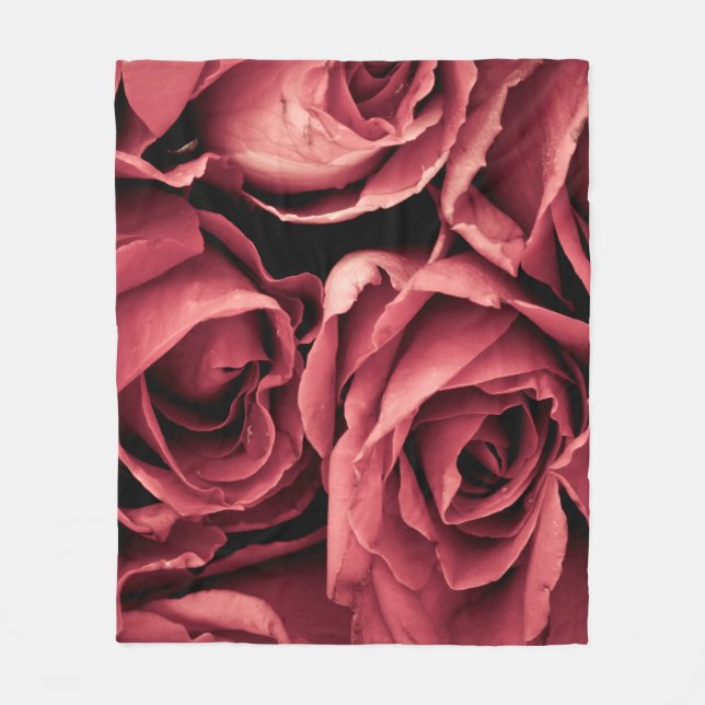 Manta Polar Rosa de cosecha romántica (Anverso)