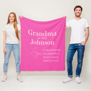 Manta Polar Rosa de la abuela personalizada