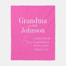 Manta Polar Rosa de la abuela personalizada
