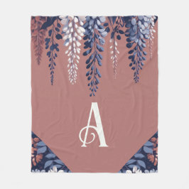 Manta Polar Rosa de la Marina Monograma Wisteria Elegancia