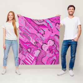Manta Polar Rosa! Diversión con arte abstracto