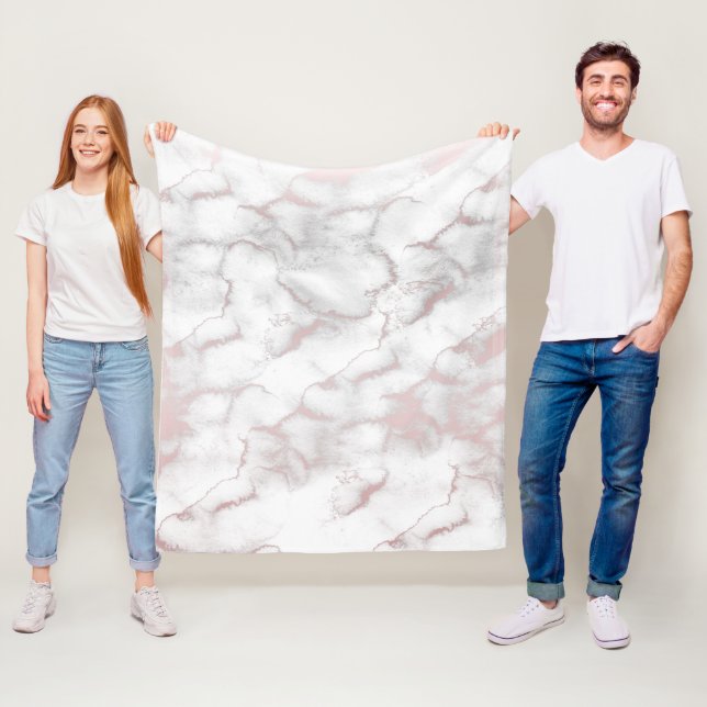 Manta Polar Rosa dorado mármol moderno chic tendencia (In situ)