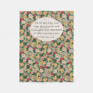 Manta Polar Rosa floral Biblia contra escrituras cristianas