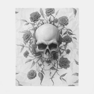 Manta Polar Rosa floral gótico oscuro