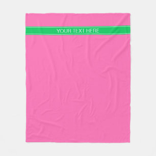 Manta Polar Rosa Fuerte Sólido #2 Verde Esmeralda Rbn Monogram