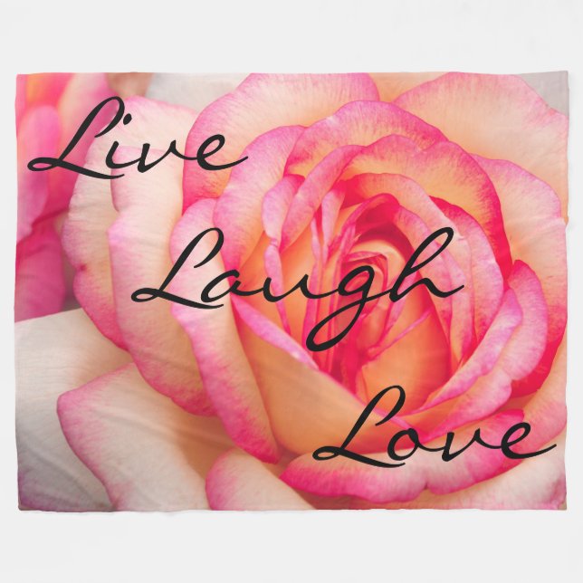Manta Polar Rosa Live Laugh Love (Frente (Horizontal))