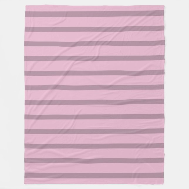 Manta Polar Rosa Mauve Rayado Moderno (Anverso)