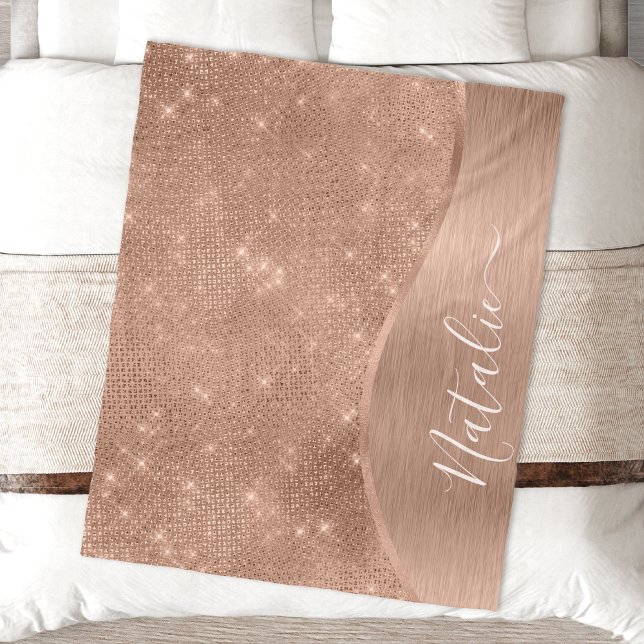 Manta Polar Rosa metálico Purpurina de oro personalizado (Subido por el creador)