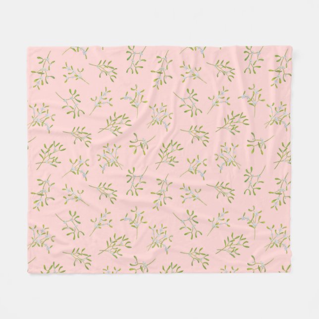 Manta Polar Rosa Mistletoe Winter Fleece Blanket (Frente (Horizontal))