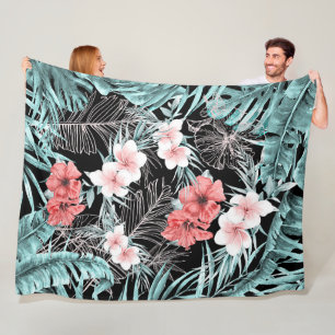 Manta Polar Rosa Moda del Paraíso Tropical de la Isla Botánica