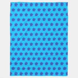 Manta Polar Rosa Moss Azules Flores sin foco en