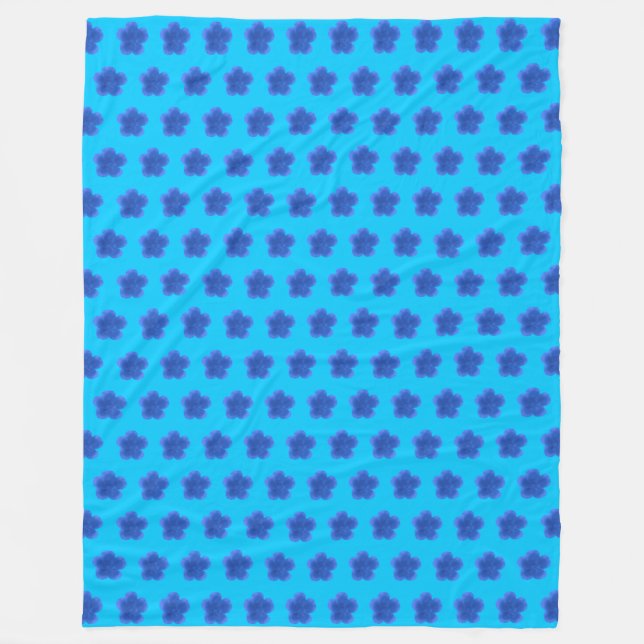 Manta Polar Rosa Moss Azules Flores sin foco en (Anverso)