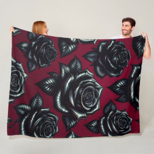 Manta Polar Rosa negro 60x80 Funda