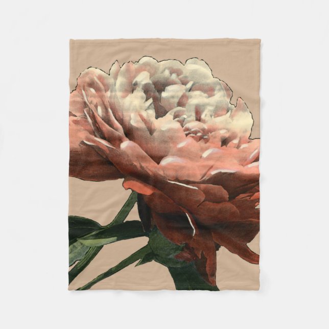 Manta Polar Rosa roja de rubí con acentos blancos (Anverso)