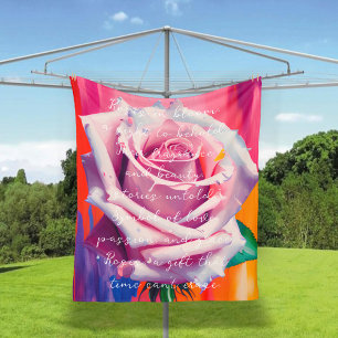 Manta Polar Rosa Rosa Atrevida en Flor Poema Bohemio Artístico