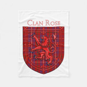 Manta Polar Rosa Tartan Scottish Plaid Lion Rampant