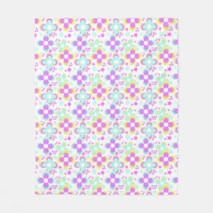 Manta Polar Rosa, turquesa, floral