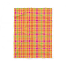 Rosa vibrante, Naranja y Plaid verde