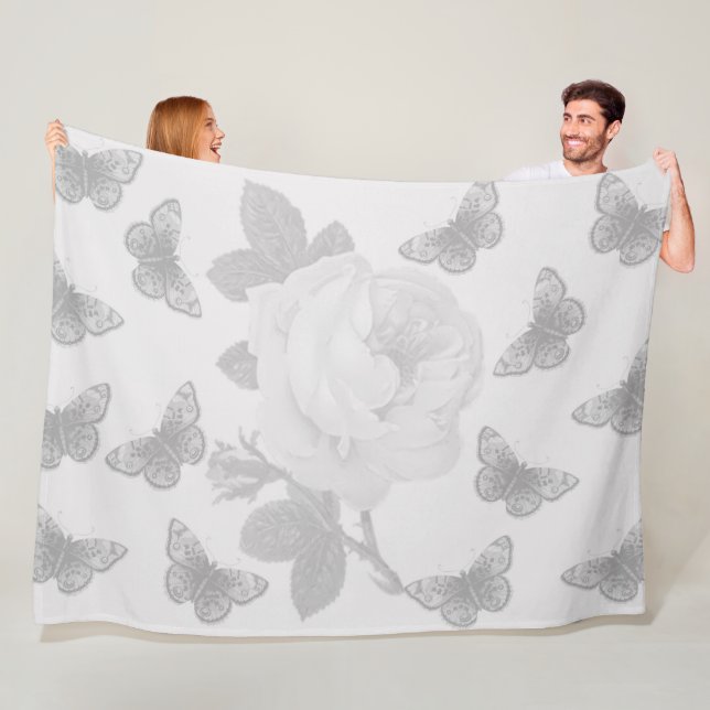 Manta Polar Rosa y mariposas (In situ)