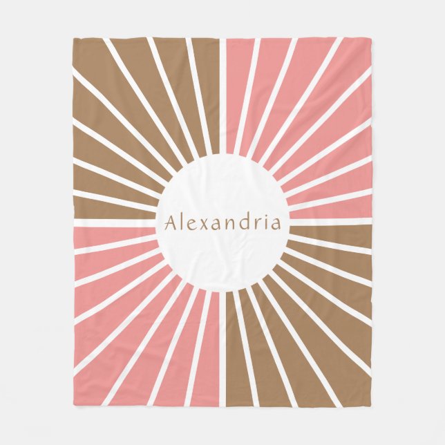 Manta Polar Rosa y marrón personalizados (Anverso)