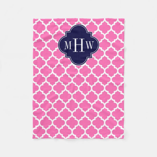 Manta Polar Rosado caliente #2 ¿Qué Marroquí #5? 3 Monograma i (Anverso)