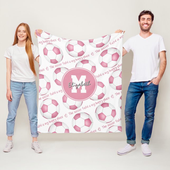 Manta Polar rosado jocoso El campo de fútbol es mi lugar feliz (In situ)