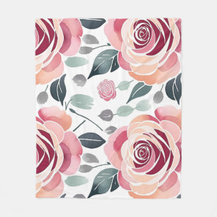 Manta Polar Rosas abstractas en colores pastel
