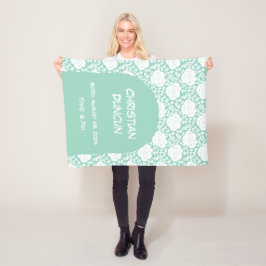 Manta Polar Rosas blancas con un regalo de Baby Shower de arco