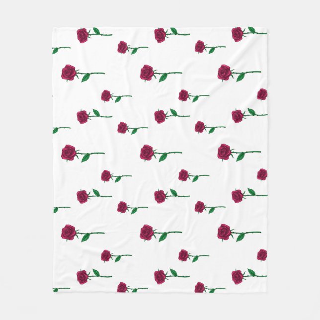 Manta Polar Rosas con diseño de El día de San Valentín románti (Anverso)